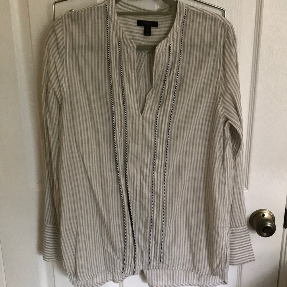 J crew Striped Gray Women's Top
